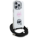 Pouzdro Karl Lagerfeld Head Case pro iPhone 16 Pro – bílá