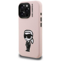 Kryt Karl Lagerfeld SILICONE KARL SKETCH iPhone 16 Pro - růžová