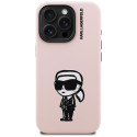 Kryt Karl Lagerfeld SILICONE KARL SKETCH iPhone 16 Pro - růžová
