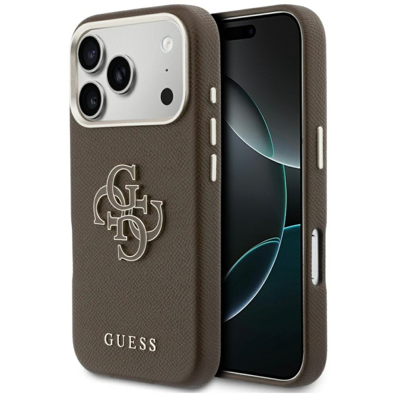 Kryt Guess FW RESIN Logo pro iPhone 17 Pro - hnědý