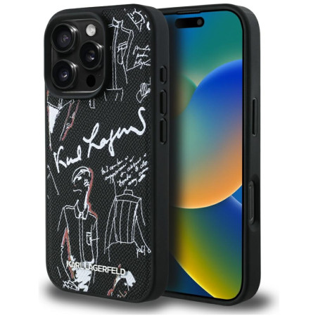 Kryt Karl Lagerfeld MagSafe pro iPhone 16 Pro Max černý