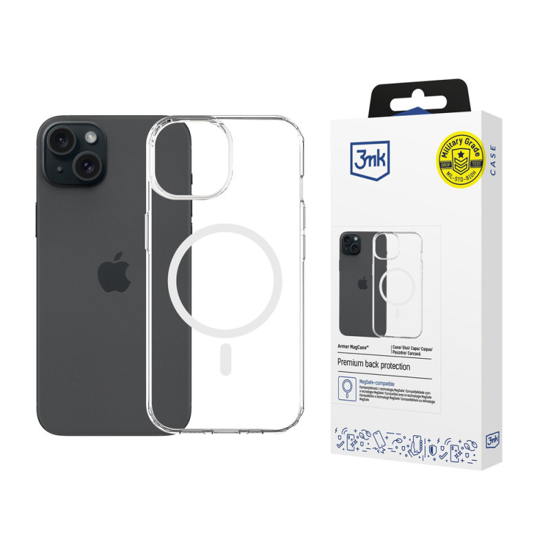 Kryt 3mk ARMOR MAGCASE pro iPhone 15 Plus - transparentní