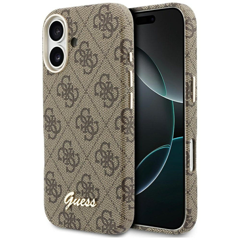 Kryt Guess 4G SCRIPT MagSafe pro iPhone 17 - hnědá