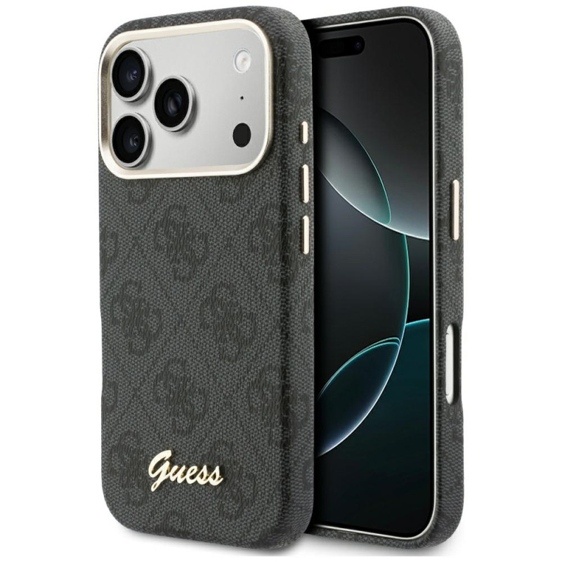 Kryt Guess 4G Script MagSafe pro iPhone 17 Pro Max - černý