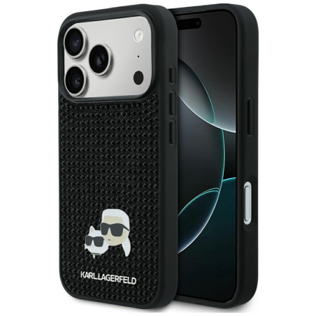 Kryt Karl Lagerfeld RHINESTONES pro iPhone 17 Pro - černý