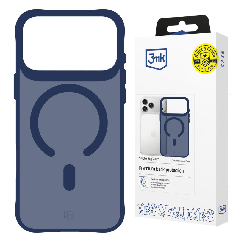 Kryt 3mk Smoke MagCase pro iPhone 17 Pro Max - modrá (transparentní)