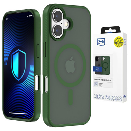 Kryt 3mk Smoke MagCase iPhone 16 Pro - zelený-transparentní