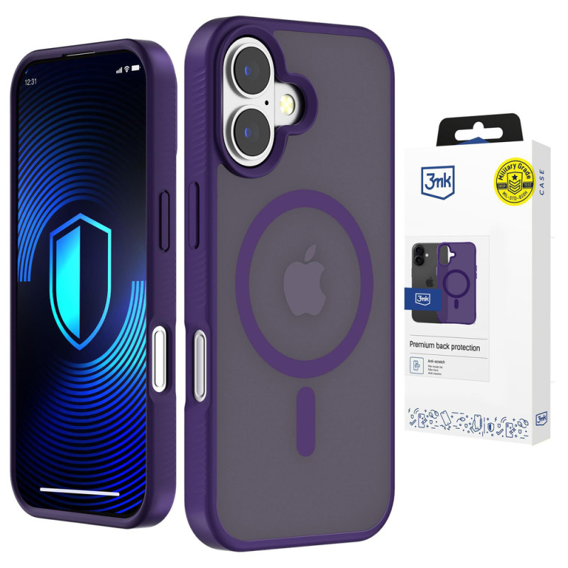 Kryt 3mk SMOKE MAGCASE pro iPhone 16 - purple-translucent