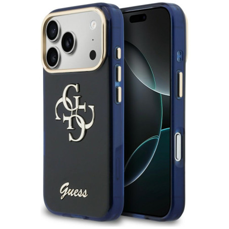 Kryt Guess IML 4G Script Metal iPhone 17 Pro – modrá