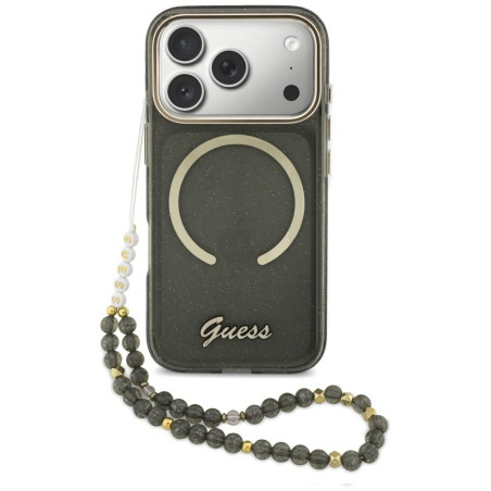 Kryt Guess IML Glitters Script iPhone 17 Pro černý