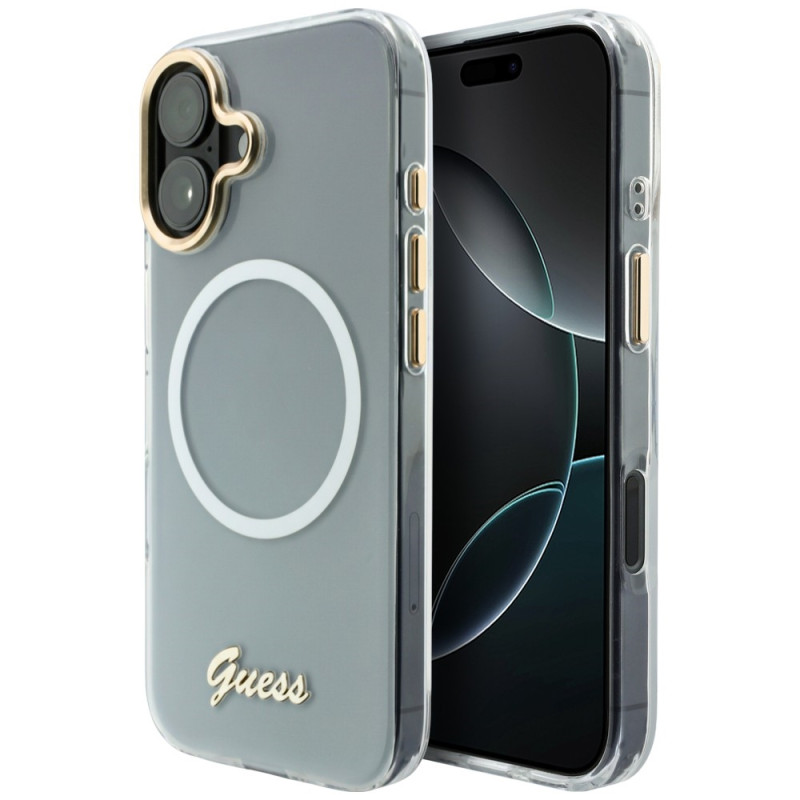 Kryt Guess IML Gradient Script Metal MagSafe pro iPhone 17 - white