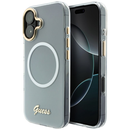 Kryt Guess IML Gradient Script Metal MagSafe pro iPhone 17 - white