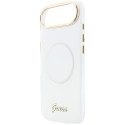 Kryt Guess IML Gradient Script Metal MagSafe iPhone Air bílý