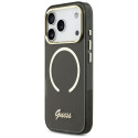 Kryt Guess IML Script Metal MagSafe pro iPhone 17 Pro Max - černý