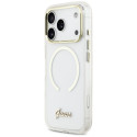 Kryt Guess IML Script Metal MagSafe pro iPhone 17 Pro Max - čirý