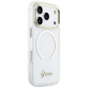 Kryt Guess IML Script Metal MagSafe pro iPhone 17 Pro Max - čirý