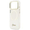 Kryt Guess IML Script Metal MagSafe pro iPhone 17 Pro Max - čirý