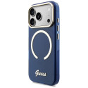 Kryt Guess IML Script Metal MagSafe pro iPhone 17 Pro - modrý