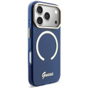 Kryt Guess IML Script Metal MagSafe pro iPhone 17 Pro - modrý