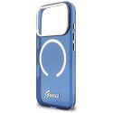 Kryt Guess IML Script Metal MagSafe pro iPhone 17 Pro - modrý