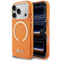 Kryt Guess IML SCRIPT METAL MagSafe iPhone 17 Pro - oranžový