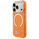 Kryt Guess IML SCRIPT METAL MagSafe iPhone 17 Pro - oranžový