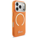 Kryt Guess IML SCRIPT METAL MagSafe iPhone 17 Pro - oranžový