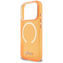 Kryt Guess IML SCRIPT METAL MagSafe iPhone 17 Pro - oranžový