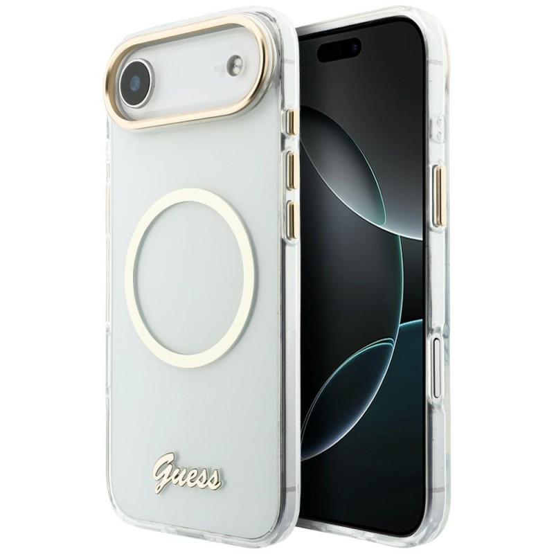 Kryt Guess IML SCRIPT METAL pro iPhone Air - clear