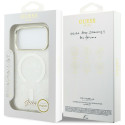Kryt Guess IML Shell Script Metal MagSafe pro iPhone 17 Pro Max - whit
