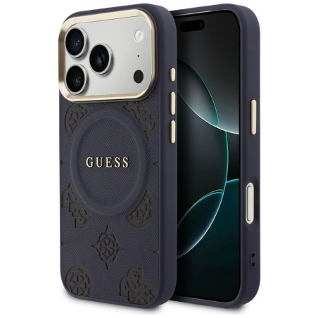 Kryt Guess Peony Hot Stamp pro iPhone 17 Pro - modrá