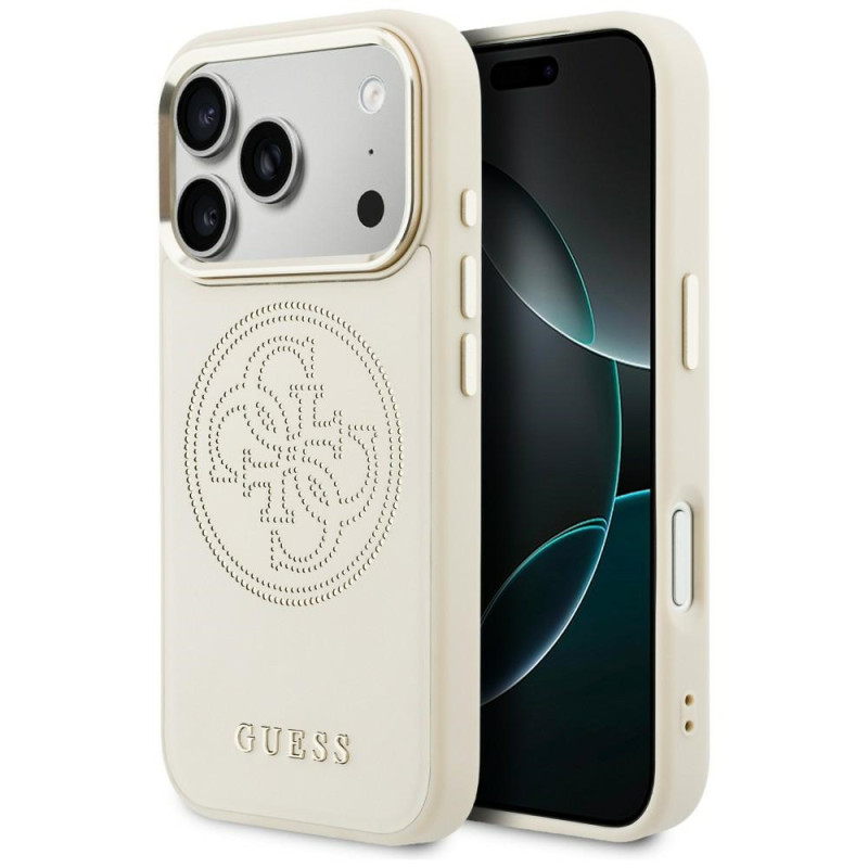 Kryt Guess 4G perforated MagSafe pro iPhone 17 Pro Max - béžový