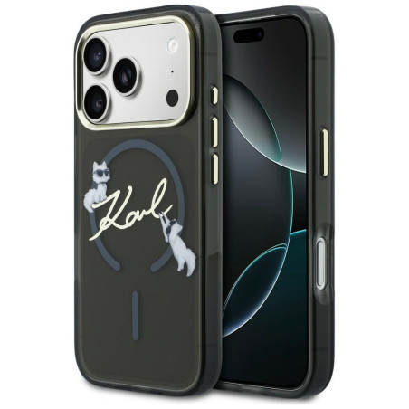 Kryt Karl Lagerfeld IML Choupettes iPhone 17 Pro Max černý