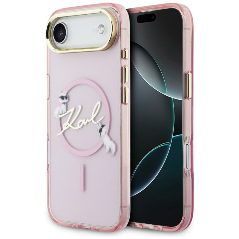 Kryt Karl Lagerfeld CHOUPETTES Karl Script Logo pro iPhone Air - růžová