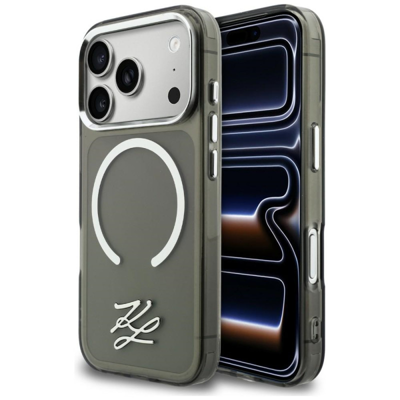 Kryt Karl Lagerfeld IML KL SCRIPT pro iPhone 17 Pro - černý