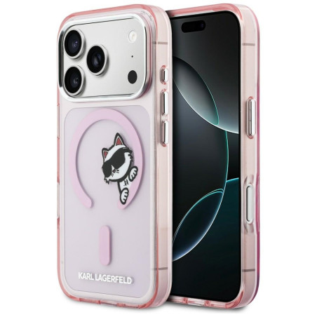 Kryt Karl Lagerfeld IML Peekaboo MagSafe pro iPhone 17 Pro Max - růž