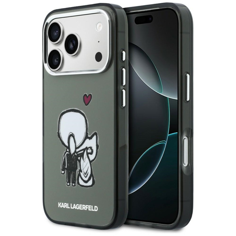 Kryt Karl Lagerfeld KARL & CHOUPETTE Back MagSafe pro iPhone 17 Pro Max - černý