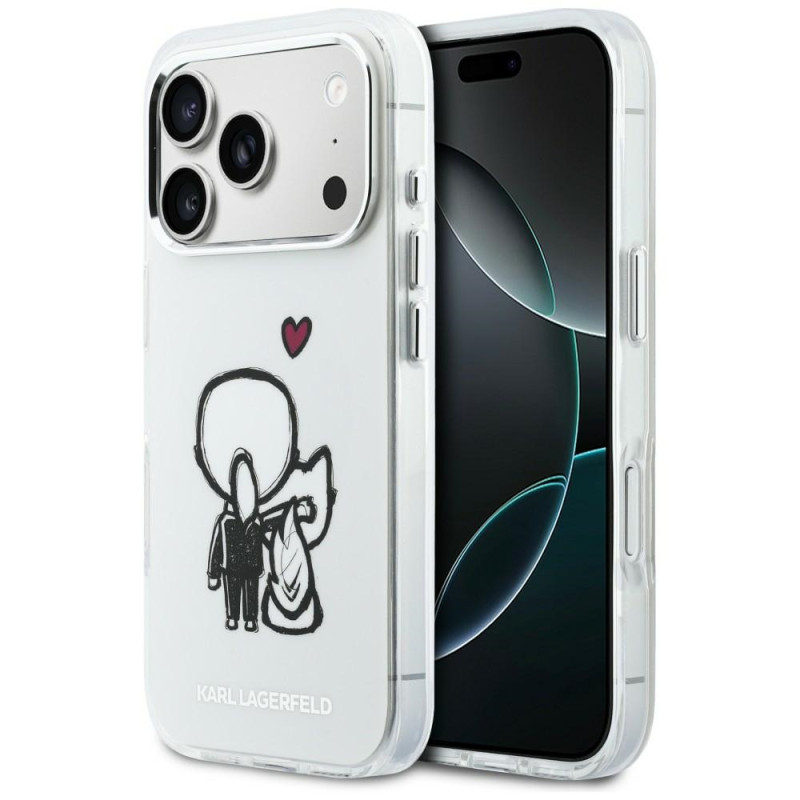 Kryt Karl Lagerfeld KARL & CHOUPETTE pro iPhone 17 Pro - clear
