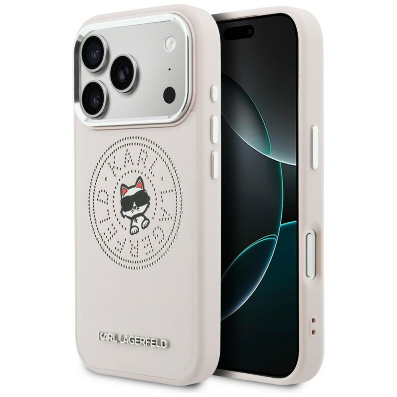 Kryt Karl Lagerfeld POINT & CHOUPETTE pro iPhone 17 Pro - růžový