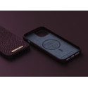NJORD Salmon Leather MagSafe Odolný kryt z lososí kůže pro iPhone 14 Plus/15 Plus, rezavě červený