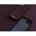 NJORD Salmon Leather MagSafe Odolný kryt z lososí kůže pro iPhone 14 Plus/15 Plus, rezavě červený