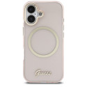 Kryt Guess IML Script Metal MagSafe iPhone 17 - růžová
