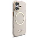 Kryt Guess IML Script Metal MagSafe iPhone 17 - růžová
