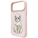 Kryt Nimmy Lucky Fashion Cat pro iPhone 17 Pro Max - růžový