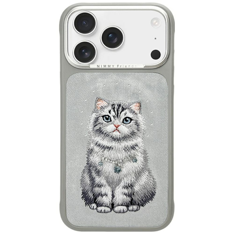 Kryt Nimmy LUCKY FASHION CAT pro iPhone 17 Pro Max - šedý