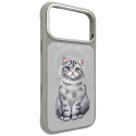 Kryt Nimmy LUCKY FASHION CAT pro iPhone 17 Pro Max - šedý
