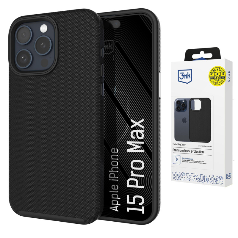 Kryt 3mk FORTIS MAGCASE pro iPhone 15 Pro Max - černá