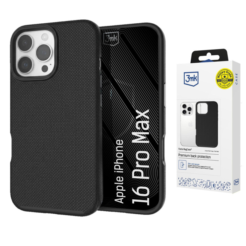 Kryt 3mk FORTIS MAGCASE pro iPhone 16 Pro Max - černý