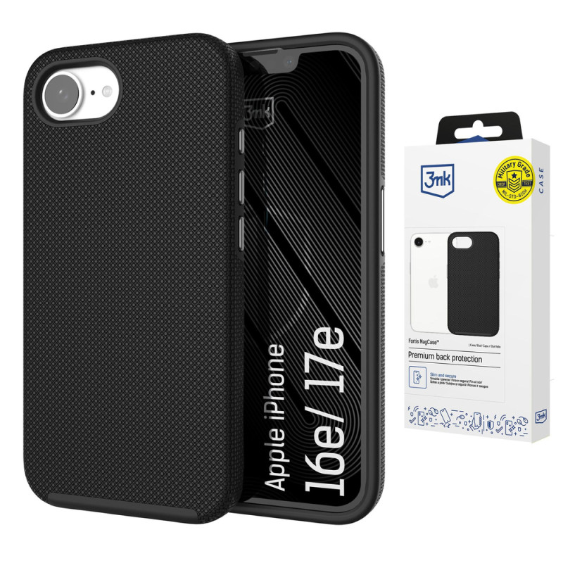 Kryt 3mk FORTIS MAGCASE pro iPhone 16e / 17e - černá