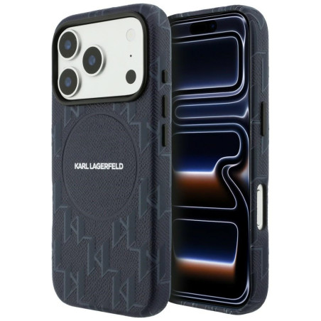 Kryt Karl Lagerfeld MONOGRAM Logo MagSafe pro iPhone 17 Pro – modrý